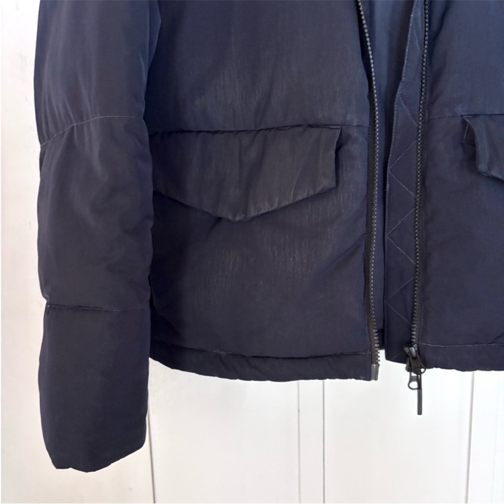 Everlane ReNew Women's Navy Hooded Short Puffer Coat Jacket Size Small - Picture 8 of 11